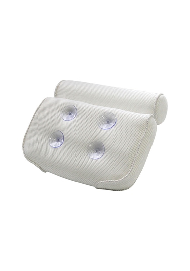 Yaozixa Banyo Yastığı - 3d Kumaş, Emici Ve Rahat Küvet Baş Destek Yastığı Beyaz