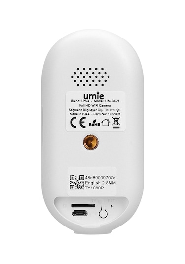 Umie UM-BK21 İki Yönlü TF Kart 6700 Bataryalı Kablosuz Tuya Destekli 1080P Full HD Akıllı IP Kamera Beyaz