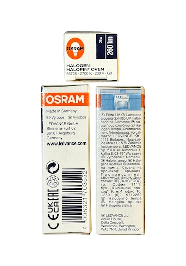 Osram Halopin Oven 25w 2700k Sarı Işık G9 Duylu Halojen Fırın Ampulü 4 Adet
