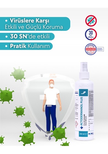 Acto Actodermanol Plus 250 Ml El Ve Cilt Antiseptiği %89 V/v Etan