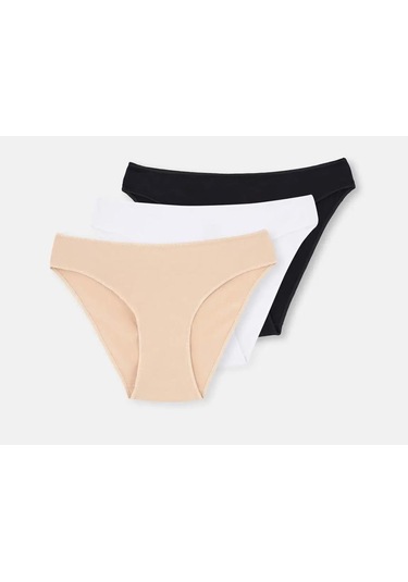 3 Lü Paket Dagi Bayan Düşük Bel İzsiz Slip Külot 5101kc Çok Renkli