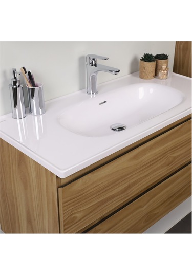 Kobos Lignum 100 Cm Banyo Dolabı Seti Meguro Ahşap