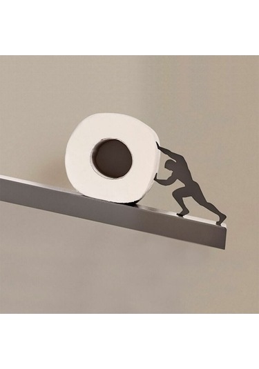 Novahub Yaratıcı Hercules Paslanmaz Çelik Tuvalet Kağıtlığı Kutusu, Banyo Doku Tutucu, 44x10x10 Cm, Pratik Banyo Aksesuarı Diğer