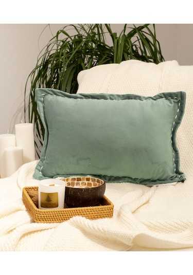 Koza Home İbiza Yeşil Kadife Yastık 30x50 5014