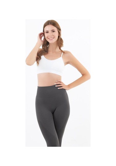 Beyaz İp Askılı Çıkarılabilir Kaplı Seamless Kadın Crop Atlet Beyaz