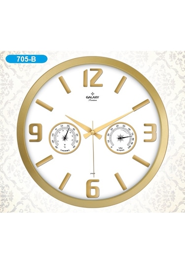 Galaxy 705-B Premium Termometreli Duvar Saati
