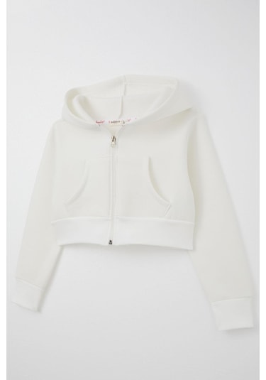 Breeze Kız Çocuk Crop Hırka Fermuarlı Kapüşonlu 8-14 Yaş, Ekru Ekru Breeze Kız Çocuk Crop Hırka Fermuarlı Kapüşonlu 8-14 Yaş, Ekru Ekru