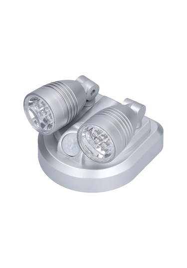 Shineyee Silver Hx-21 İki Kafa Ayarlanabilir İnsan Vücut Sensörlü Led Lambası - Karanlıkta Otomatik Aktivasyon, Enerji Tasarruflu, Kolay Kurulum - Odalar, Dolaplar, Koridorlar İçin Diğer