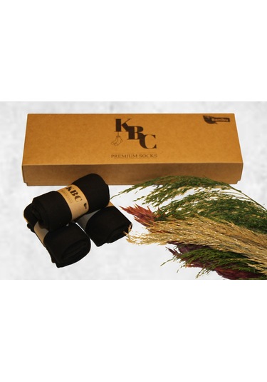 12'li Siyah Dikişsiz Bambu Yazlık Klasik Erkek Çorap Seti /kutulu Siyah
