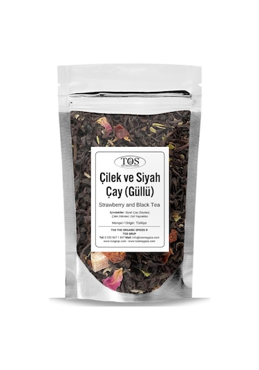 Tos The Organic Spices Çilek ve Siyah Çay Güllü 100 G