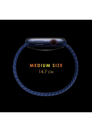 Microsonic iOS Uyumlu Watch Ultra Kordon (Medium Size 147mm) Braided Solo Loop Band