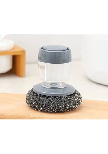 Suofeng "2'li Set Otomatik Deterjan Dispenserli Bulaşık Fırçası - Pratik Ve Uzun Ömürlü" Gri