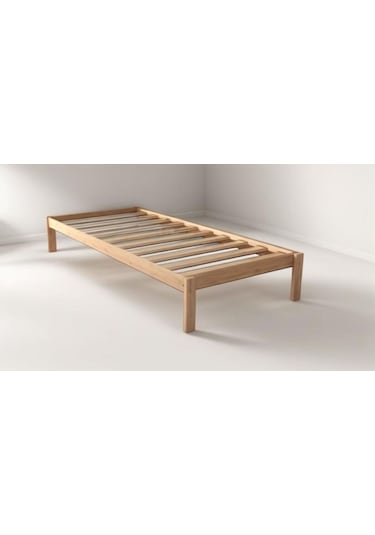 Doğal Masif Ahşap Butik Karyola Naturel Başlıksız 140x200 Doğal Masif Ahşap Butik Karyola Naturel Başlıksız 140x200