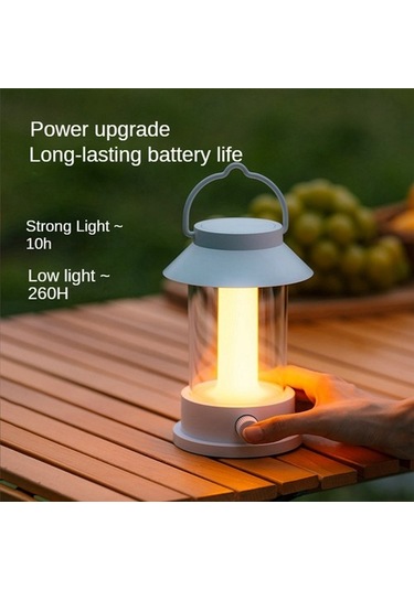 Szypzstore Açık Kamp Işıkları Retro Led Taşınabilir Süper Parlak Atmosferler Dekoratif Işıklar, Beyaz 18xvxd Beyaz