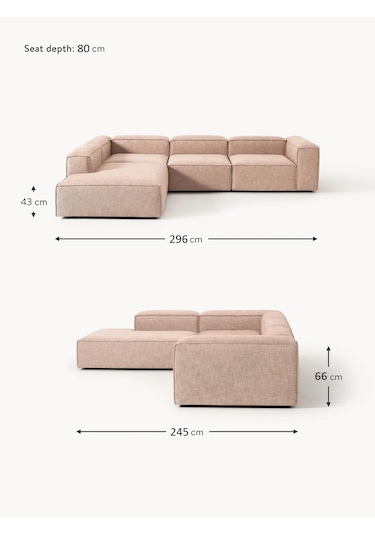 Most Mollis Pro 4 Modül Sol Köşe Koltuk Takımı 09 Bej Keten Kumaş