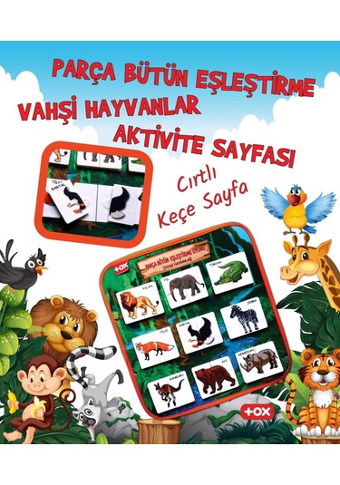 Tox Vahşi Hayvanlar Parça-Bütün Eşleşmeler Keçe Cırtlı Aktivi
