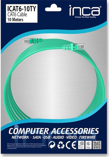 INCA ICAT6-10TG CAT6 NETWORK KABLO 10 METRE