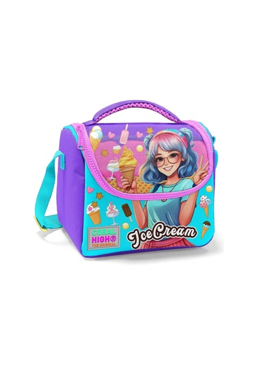 Coral High Beslenme Çantası 11789, Kız Çocuk, Lila Turkuaz Dondurmalı Kız, Isı Yalıtımlı Çok Renkli