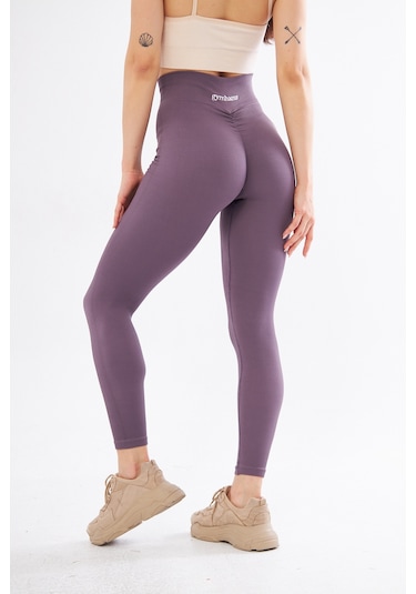 Gymhams Kalçası Büzgülü Premium Fitilli Ekstra Push Up Yükse Eflatun