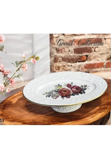 Gönül Gnl 4552 Amelie Seramik Ayaklı Çikolata Tabağı Çok Renkli