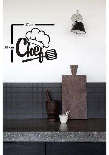 Ahşap Duvar Dekoru Chef Yazısı 37 X 26cm