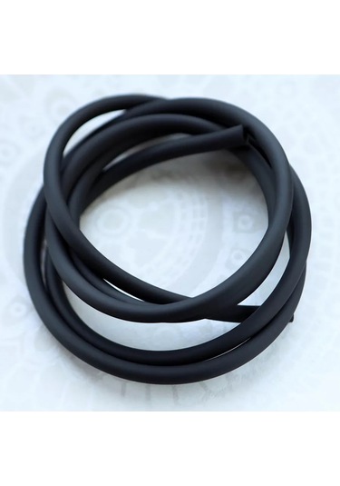 Kafebizu 5 Mm Yuvarlak Delikli Siyah Kauçuk Lastik Kordon 151136705