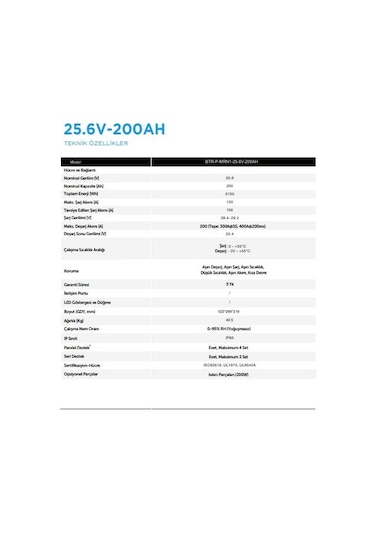 Tommatech Marine 25.6v 200ah Lifepo4 Abs+pc Kasa Lityum Batarya