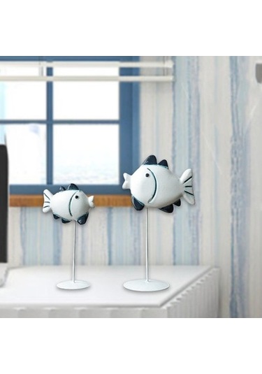 Lijinxu Öpüşen Balık Süsü Masaüstü Komik Tatil Dekorasyonu 22cmx11cmx7,3cm