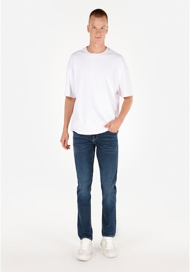 Colins 044 Karl Normal Kesim Düşük Bel Düz Paça Mavi Erkek Pantolon Cl1071285 Denim