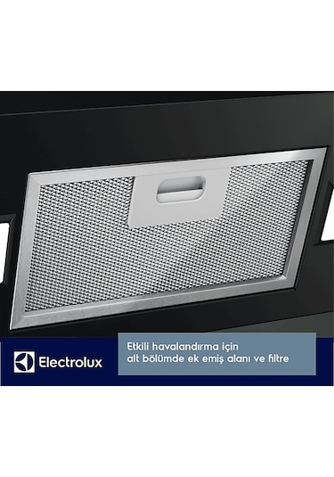 Electrolux LFV216K Extractiontech 60 Cm Duvar Tipi Cam Davlumbaz Siyah