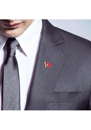 Türk Bayraklı Yaka Rozeti 5'li Altın