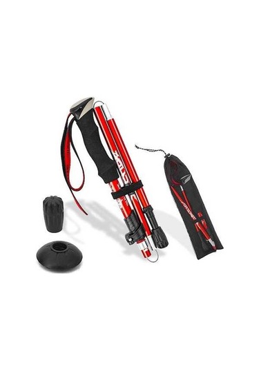 Besthome1 Alüminyum Trekking Çubuğu 5 Bölümlü 36cm Daraltılabilir 265g Kısa Ultra Hafif Dağ Yürüyüşü, Kırmızı Uzun Tip Tek Ade Çok Renkli