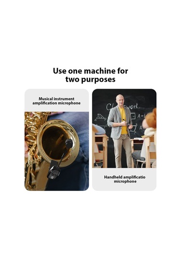 Maiyame Profesyonel 2.4g Kablosuz Saksofon Mikrofon Seti - Gürültü Azaltmalı, Şarj Edilebilir, 30m Menzil