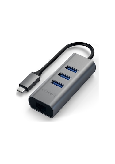 Satechi Type-c 2 İn 1 Usb 3.0 3 Port Hub Eth Port Uzay Grisi St-tc2n1usb31am