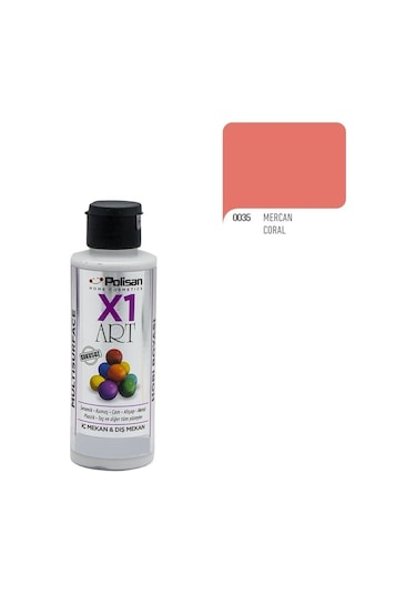 Polisan X1Art Multisurface Hobi Boyası 120Ml - 0035 Mercan