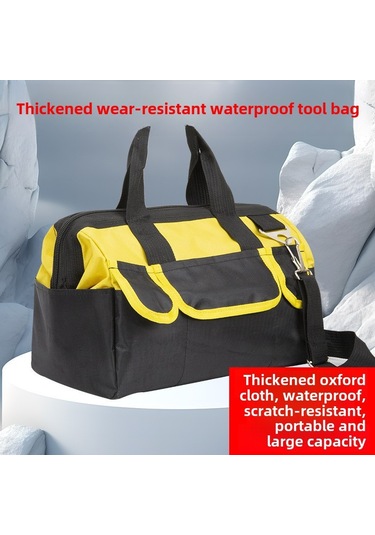Dofolink 17" Sarı Kalın Su Geçirmez Kumaş Elektrikçi Tamirat Çanta - Dayanıklı Kumaş, Büyük Kapasite, El Taşıma Askı Yok