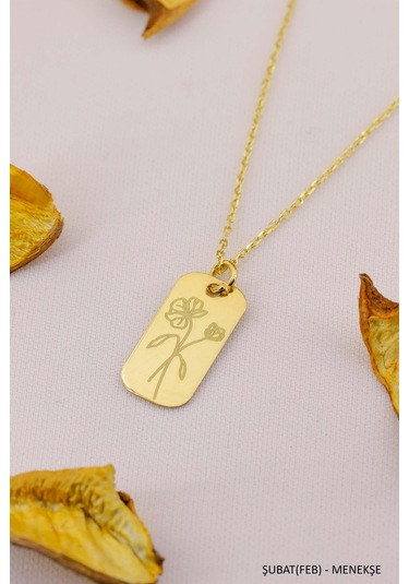 Doğum Çiçeği Kolye Doğum Ayı Çiçek Kolye Modeli 12 Ay Burç Kolye Siyah