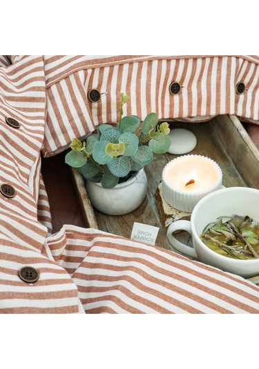 Schafer Home Loria Yatak Örtüsü Nevresim Seti 7 Parça-turuncu Turuncu