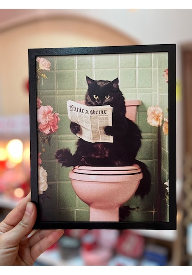 Ahşap Çerçeve-tuvalet Banyo Tablo-duvar Dekorasyonu-banyo Duvar Çerceve Açık Kahverengi