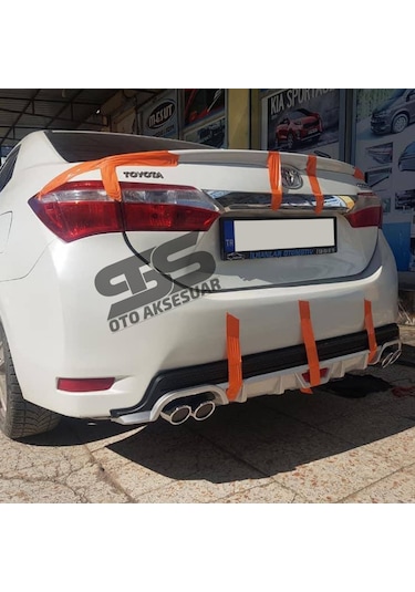 Toyota Corolla 2013-2018 Difüzör Arka Tampon Eki 4 Egzoz Çıkışlı Gri Tip