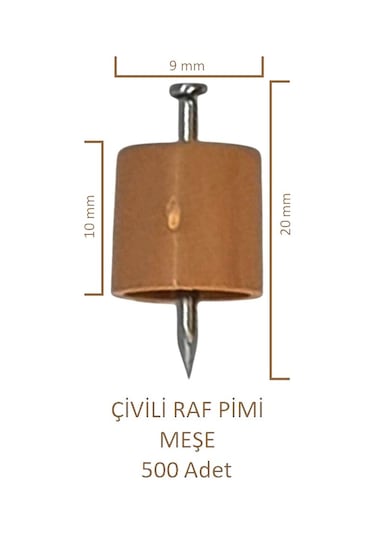 Çivili Raf Pimi Meşe 500 Adet