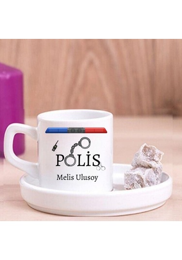 Polislere Özel Türk Kahve Fincanı Ve Altı