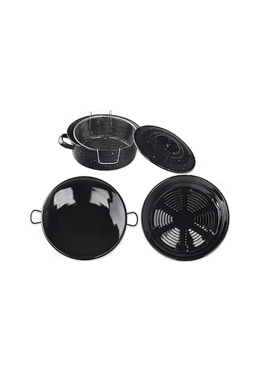 Periboia Emaye Mutfak Seti Kızartma, Kavurma Közleme Seti 3 Parç Çok Renkli