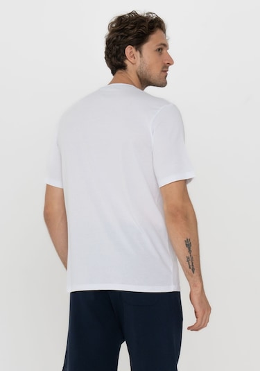 Jack & Jones Erkek Logo Baskili Kisa Kollu Tisört - Luke 12256785 White Beyaz