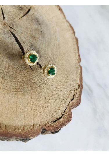 Zümrüt Tek Taş Küpe