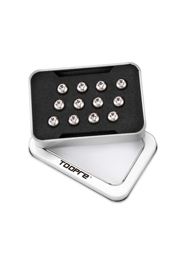 Fosenze Mountain Bike T25 Fren Diski Sabit Vidalari - M5x10mm Titanyum Alaşımlı - 12 Adet Kutulu - Gümüş Renk Gümüş