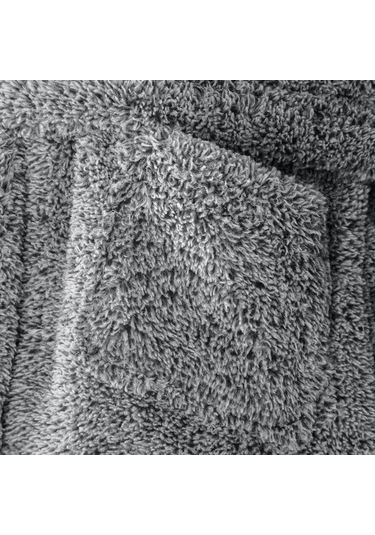 Uzun Welsoft Kapüşonlu Kadın Sabahlık Gri