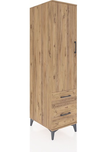 Kronos Dolap 4 Raflı 2 Çekmeceli Tek Kapaklı 44x59x182 Çam-çam Çam