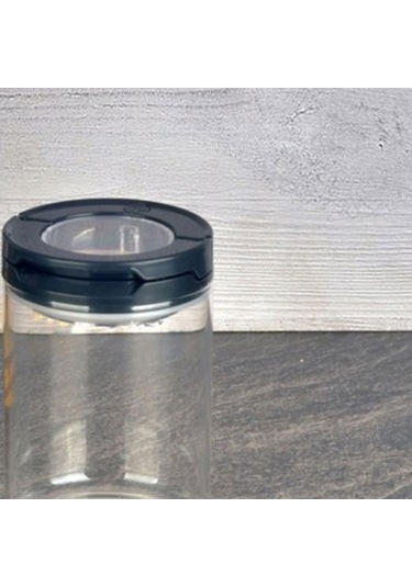 Tohana Vakumlu Cam Kavanoz - Şeffaf / Siyah - 400 Ml Şeffaf / Siyah