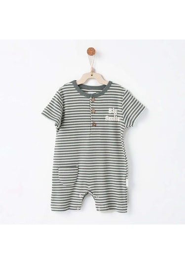 Andywawa Bebek Tulum Romper Bamboo Strıped Anw-ac26671 Haki